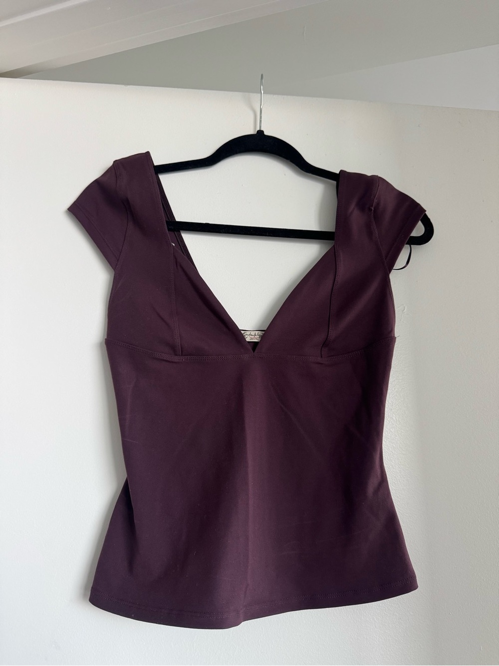 Free People One-Shoulder Deep Plum Top